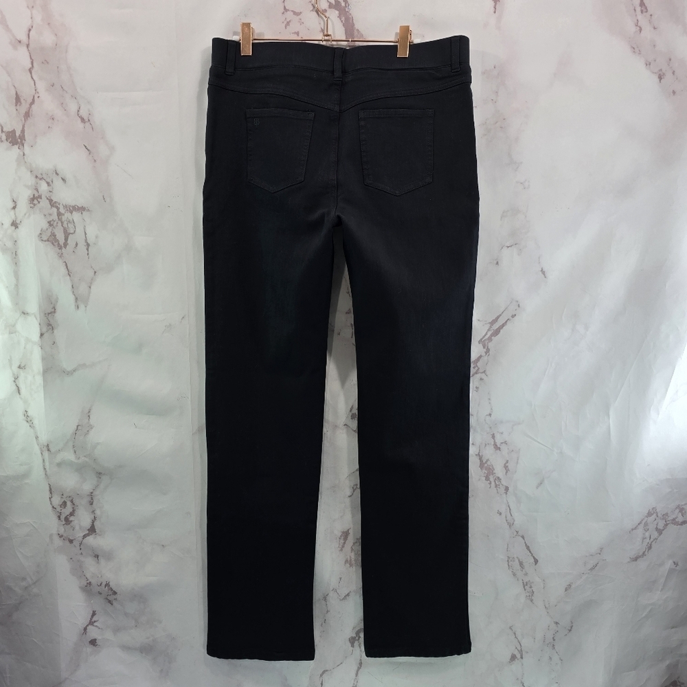 Betabrand Jeans Womens Black Straight Denim High 4 Pocket
